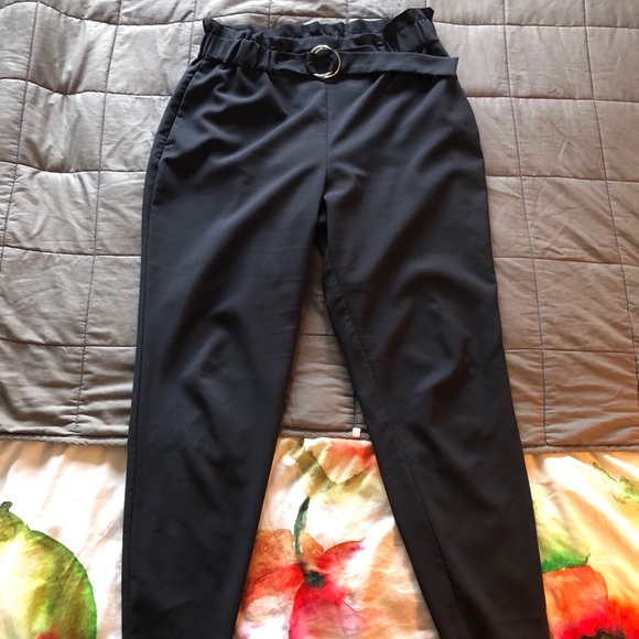 Dynamite Pants - Graphite sleek straight dress pant